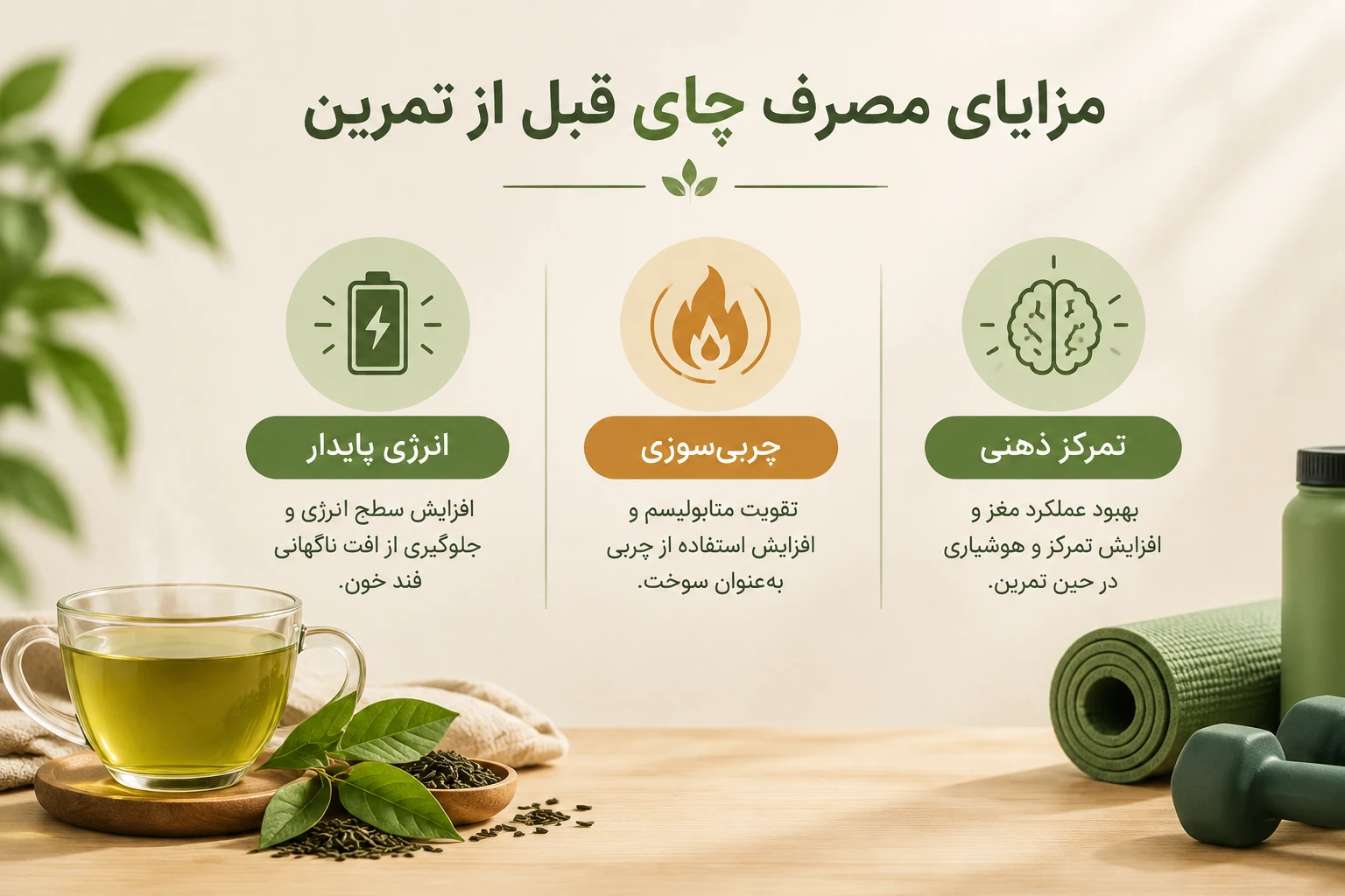 مصرف چای قبل از تمرین